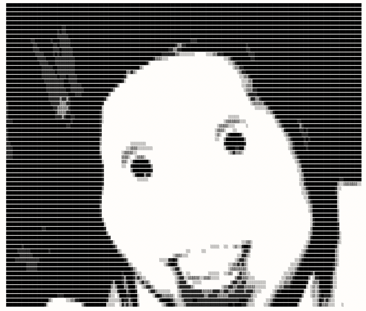 Image of Jeff the killer converted into ASCII text.